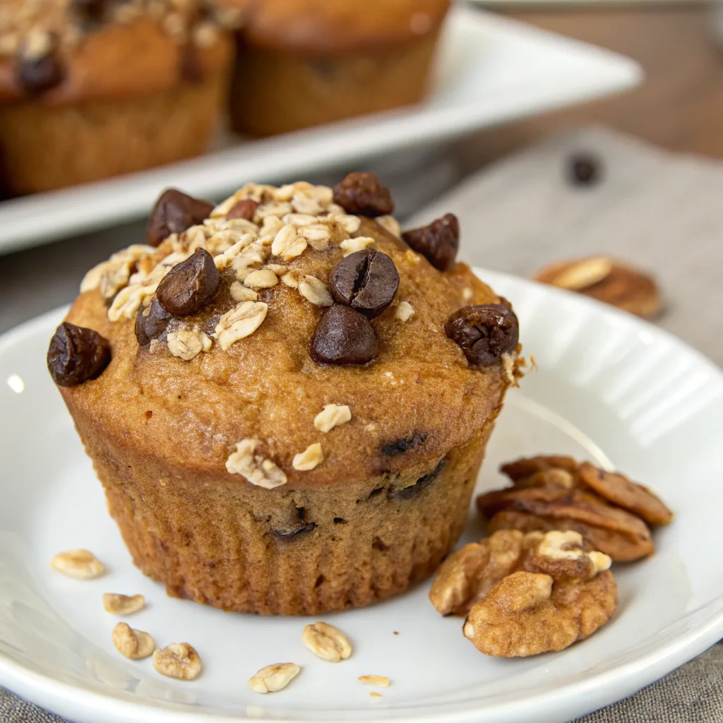 Banana Oatmeal Muffins – The Ultimate Guide to a Healthy and Delicious Breakfast Treat 8 Banana oatmeal muffin with chocolate chips and walnuts