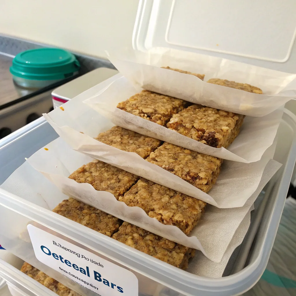 Peanut Butter Banana Oatmeal Bars – The Ultimate Healthy Snack Guide 7 Freezing peanut butter banana oatmeal bars for meal prep