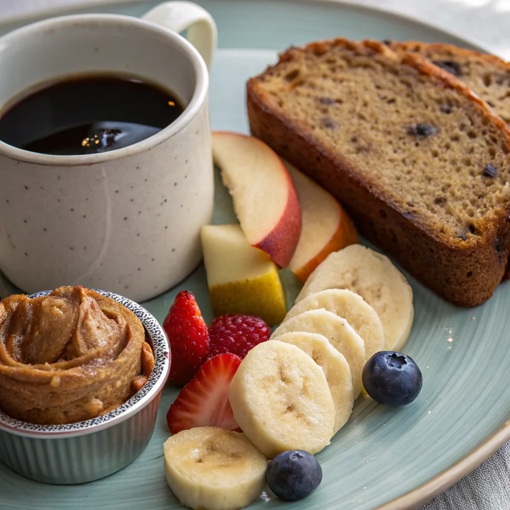 4 Ingredient Banana Bread – The Easiest Homemade Loaf You'll Ever Make 9 banana bread breakfast plate