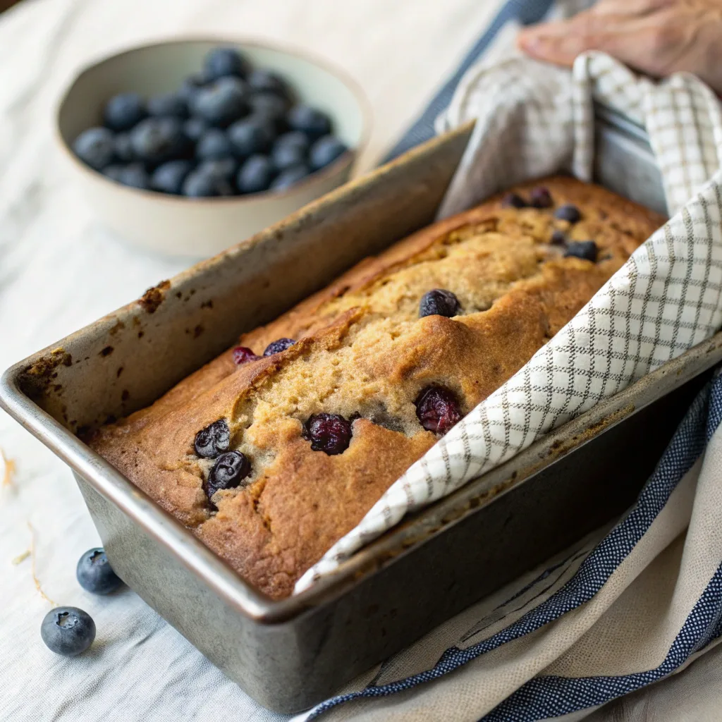Blueberry Banana Bread – The Ultimate Moist & Fruity Loaf Guide 7 Blueberry banana bread fresh from the oven