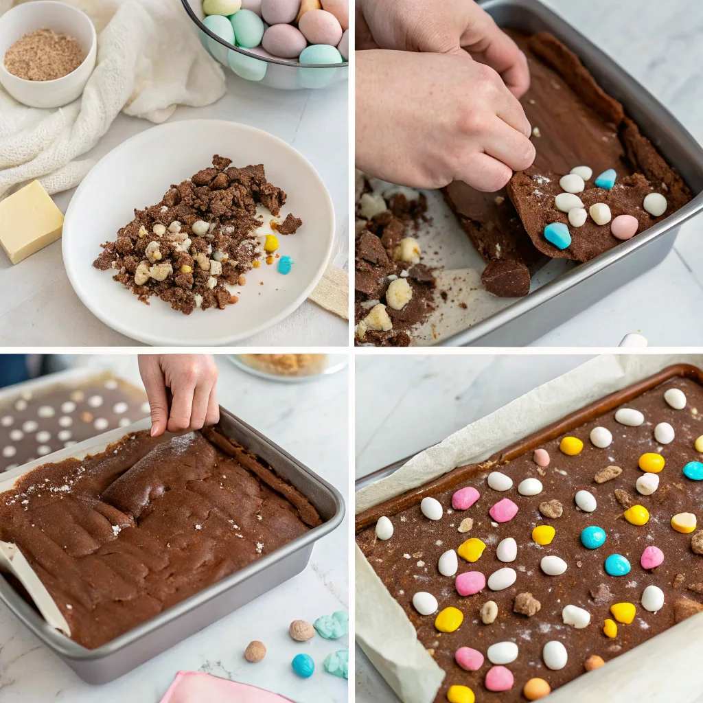 Making No-Bake Easter Rocky Road Bars step-by-step