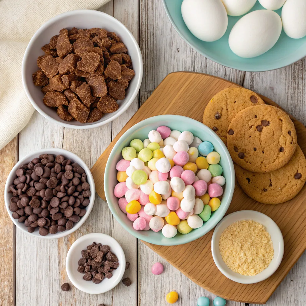 ngredients for No-Bake Easter Rocky Road Bars