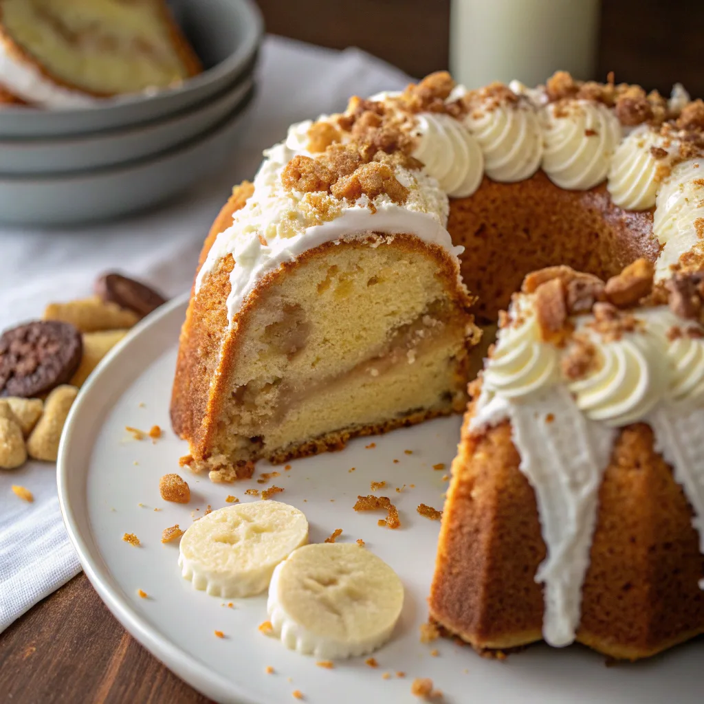 Banana Pudding Bundt Cake: The Ultimate Moist & Southern Dessert Recipe Guide 9 Banana pudding bundt cake with whipped cream
