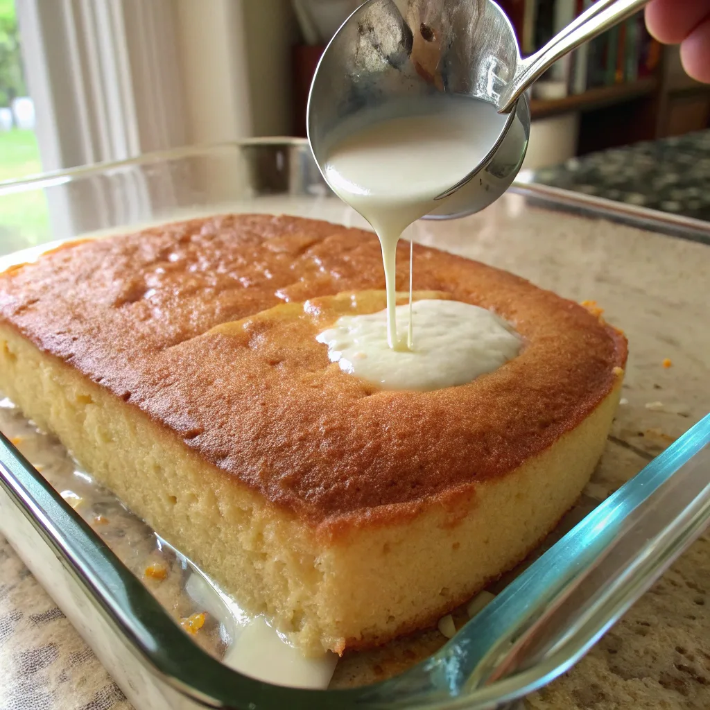 Banana Pudding Tres Leches Cake – The Ultimate Southern Dessert Fusion Guide 7 Soaking tres leches cake with milk