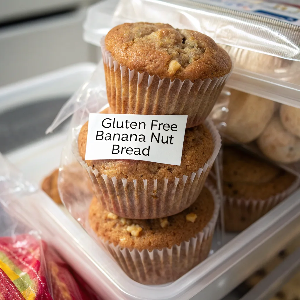 Gluten Free Banana Nut Bread Muffins: The Best Moist & Healthy Recipe Guide 9 gluten free banana nut bread muffins prepared for freezing