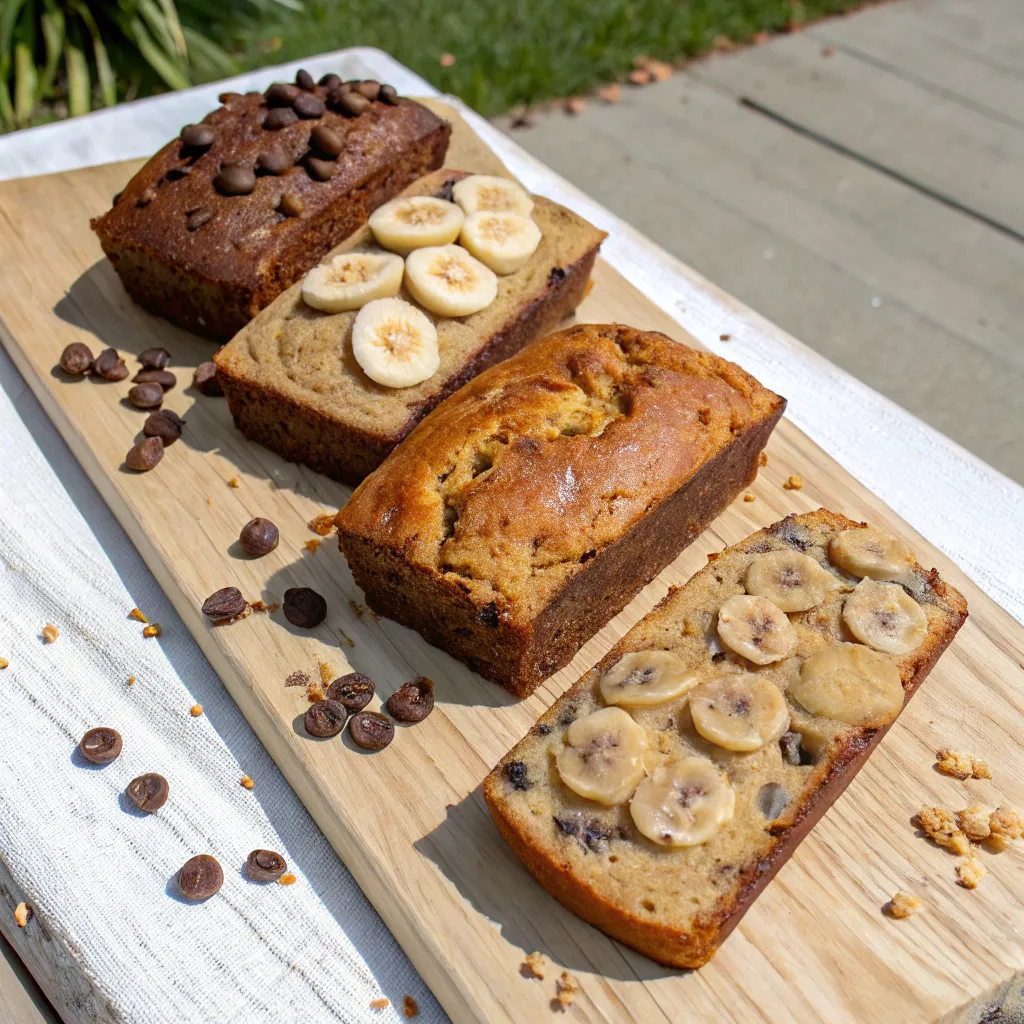 Healthy Peanut Butter Banana Bread – The Best Moist and Nutritious Recipe for Every Kitchen 9 banana bread with peanut butter in three flavor variations