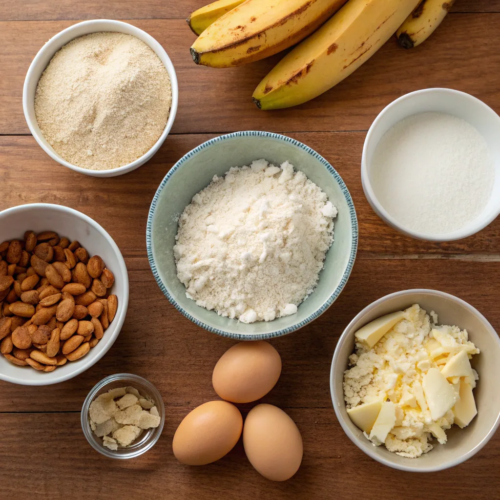 Keto Banana Bread: The Ultimate Low-Carb, Sugar-Free Guide You’ll Love 7 keto banana bread ingredients flat lay