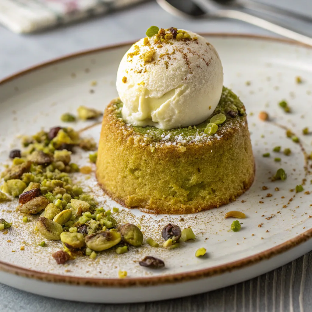 Pistachio Butter Mug Cake – The Ultimate Nutty Microwave Treat 9 Served pistachio butter mug cake with toppings