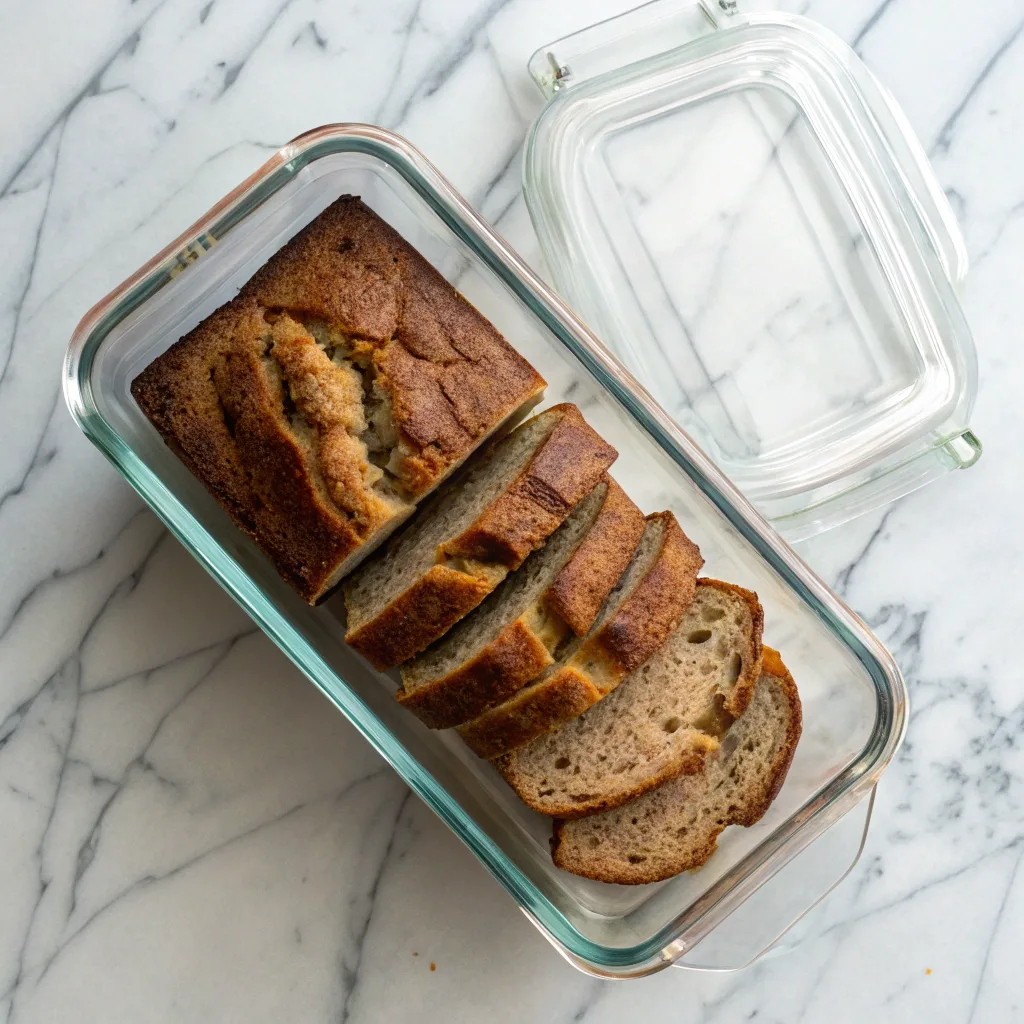 Brown Butter Banana Bread – The Ultimate Moist & Easy Recipe Guide 9 Brown butter banana bread stored in a sealed glass container