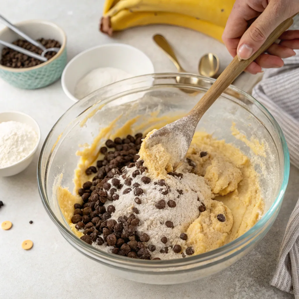Easy Chocolate Chip Banana Bread – The Ultimate Moist & Foolproof Loaf Guide 6 Mixing easy chocolate chip banana bread batter
