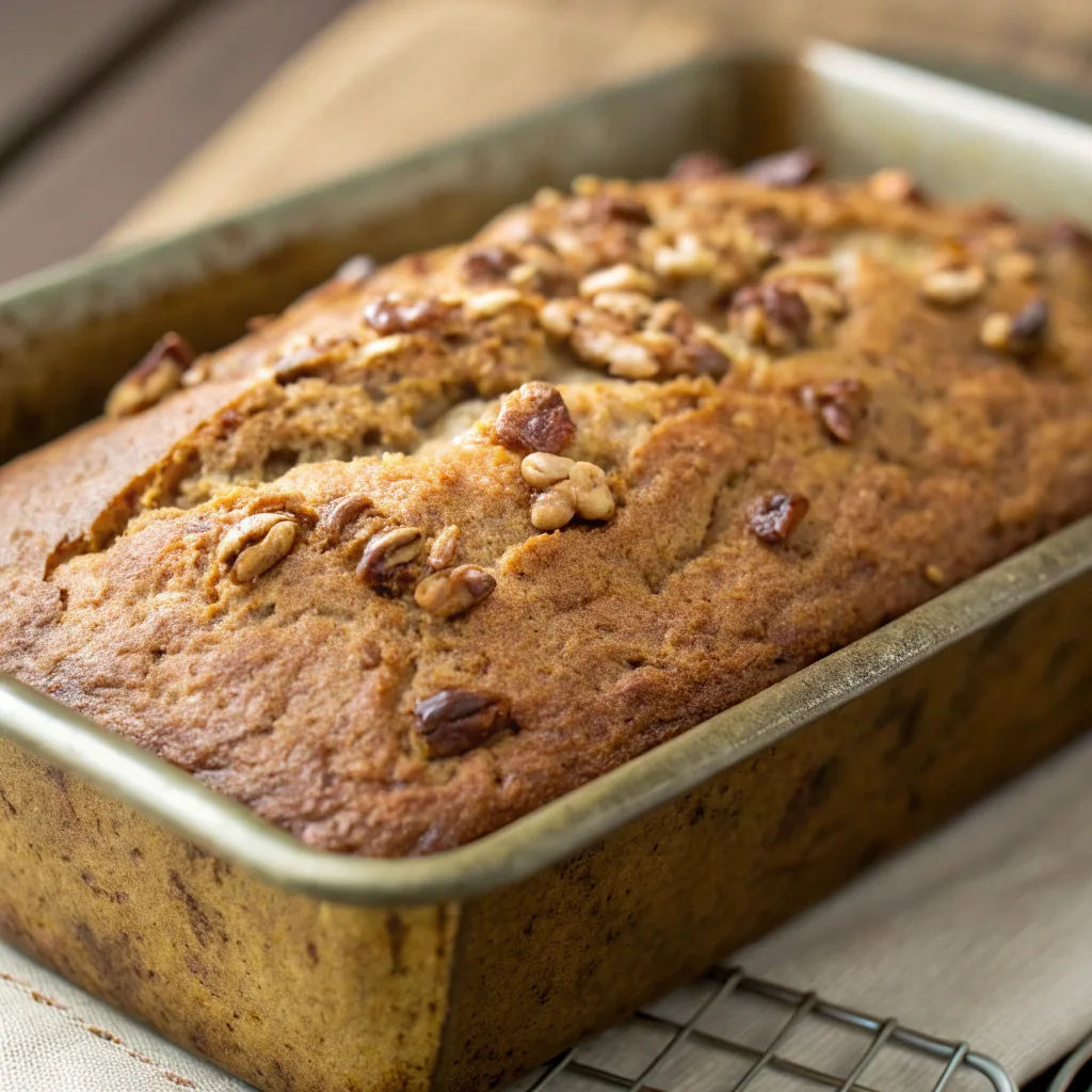 Gluten Free Vegan Banana Nut Bread – The Best Healthy Twist You’ll Crave 7 Freshly baked gluten free vegan banana nut bread in loaf pan