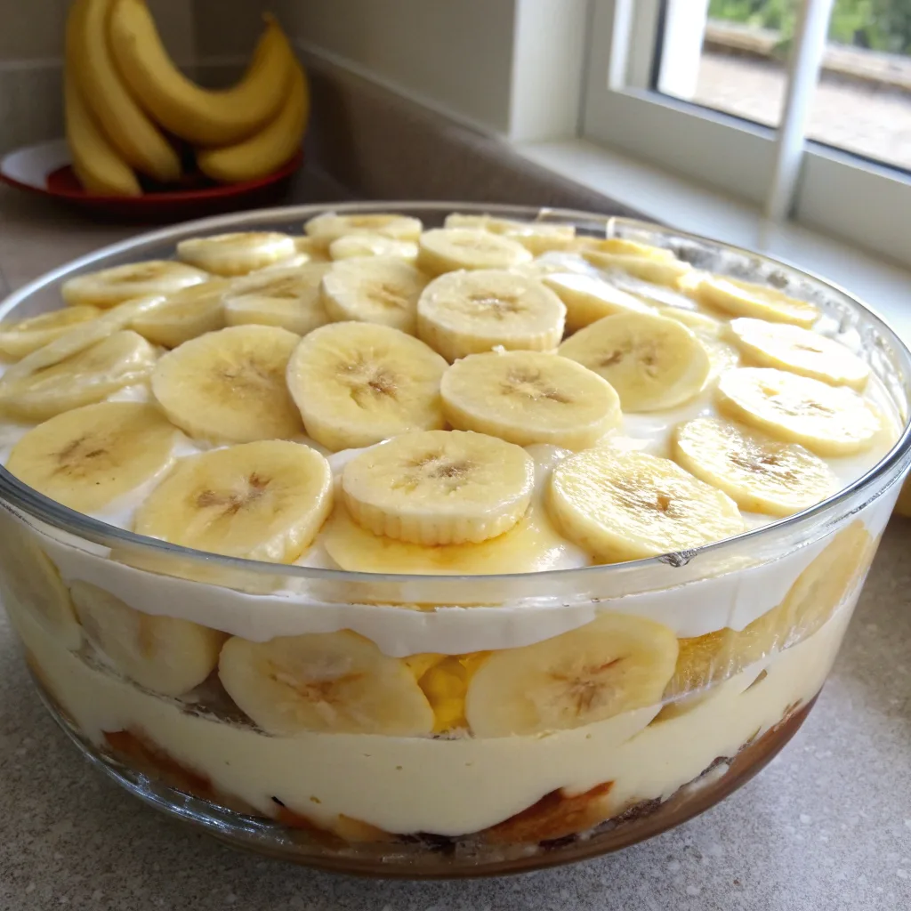 The Ultimate Guide to Vegan Banana Pudding Cake (Moist, Dairy-Free & Irresistible) 8 Layering dairy-free pudding and bananas