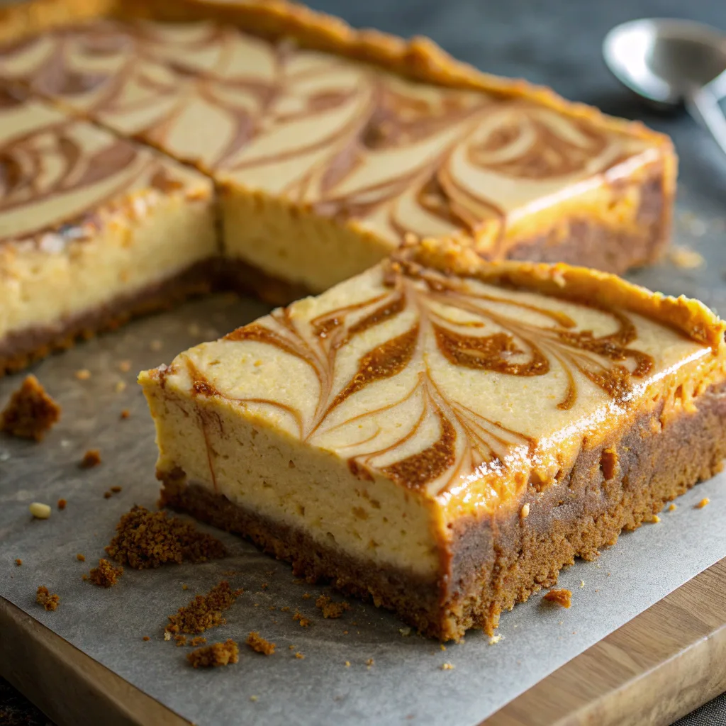 Pumpkin Cheesecake Swirl Bars: The Best Fall Dessert for Easy, Creamy Swirls 9 Pumpkin Cheesecake Swirl Bars served with cider