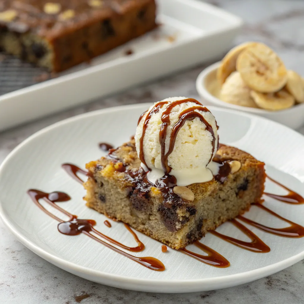 Banana Bread Brownies: The Ultimate Recipe for Fudgy, Moist Dessert 9 Banana bread brownies with ice cream