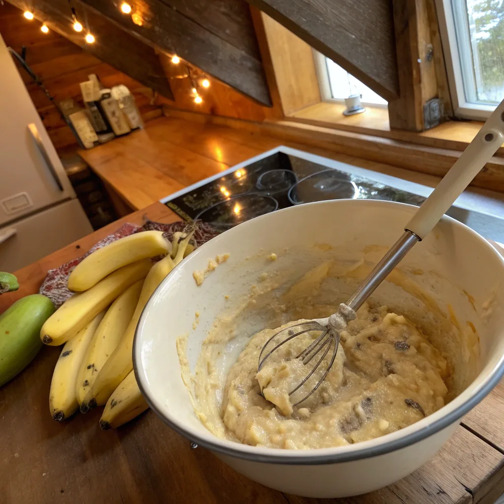 Sourdough Banana Bread: A Healthy Twist on a Classic Recipe 8 Mixing sourdough banana bread batter in bowl